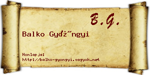 Balko Gyöngyi névjegykártya