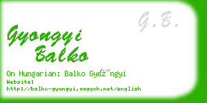 gyongyi balko business card